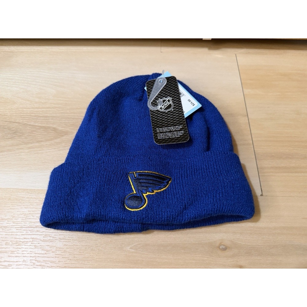 St Louis Blues Hat Beanie Boys Youth Size Blue NHL Hockey Knit New With Tags